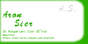 aron sier business card